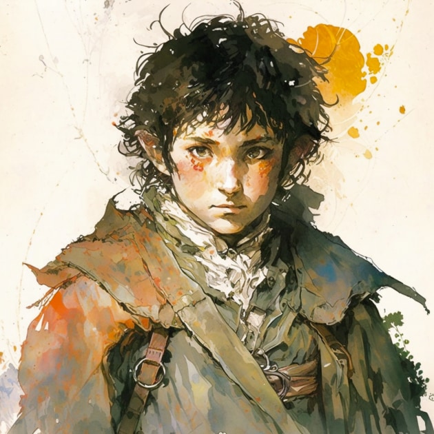 frodo-baggins-art-style-of-yoshitaka-amano