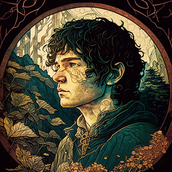 frodo-baggins-art-style-of-yuko-shimizu