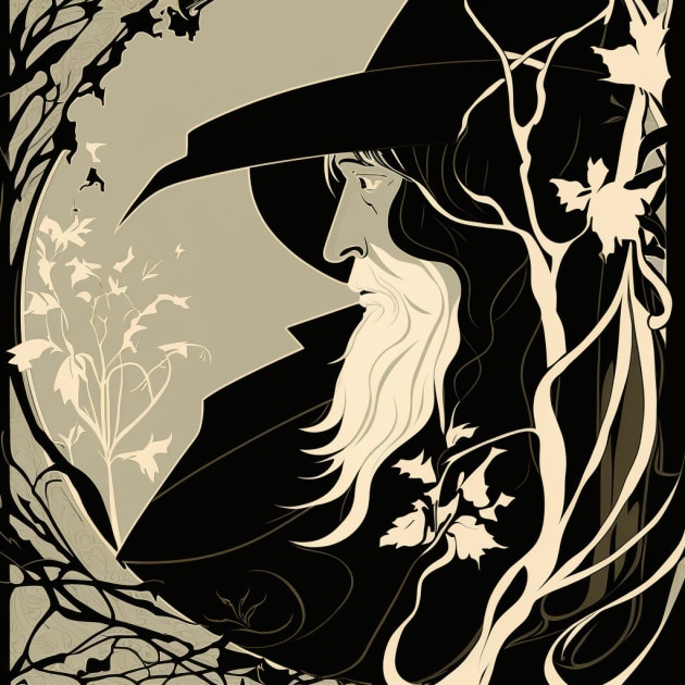 gandalf-art-style-of-aubrey-beardsley