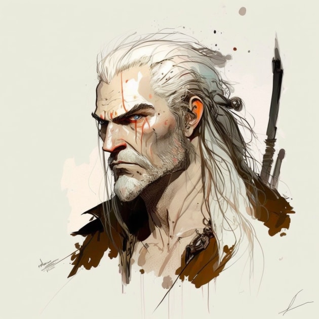 prompthunt: geralt the witcher 3 sitting in the burning smoking fire at  night beautiful warmth hot d & d fantasy intricate elegant highly detailed  digital painting artstation concept art matte sharp focus