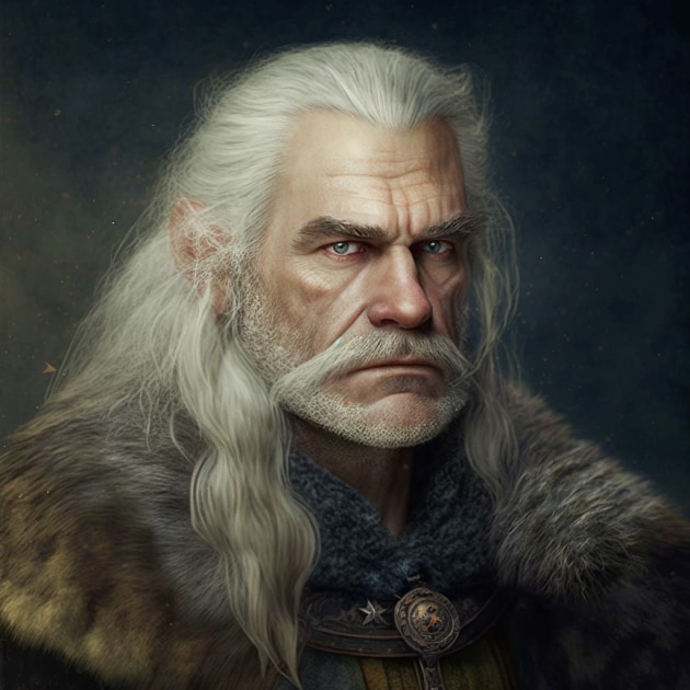 Geralt of Rivia in the Art Style of Hieronymus Bosch