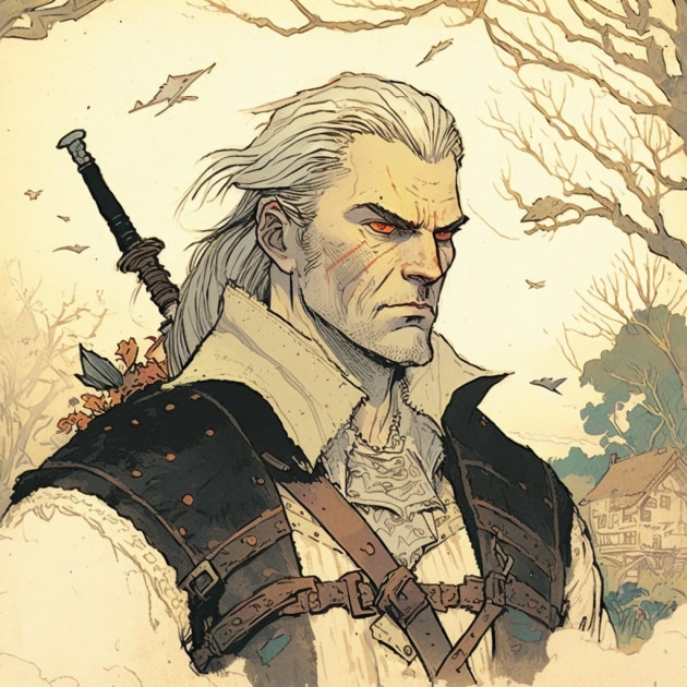 geralt-of-rivia-art-style-of-randolph-caldecott