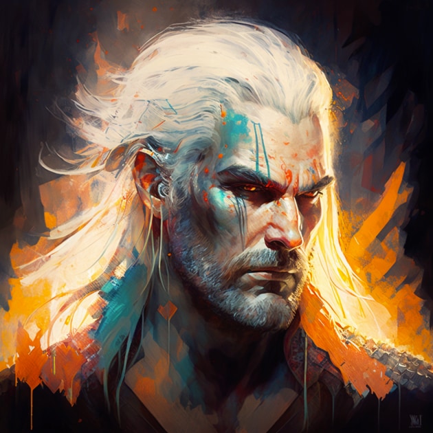 geralt-of-rivia-art-style-of-karol-bak