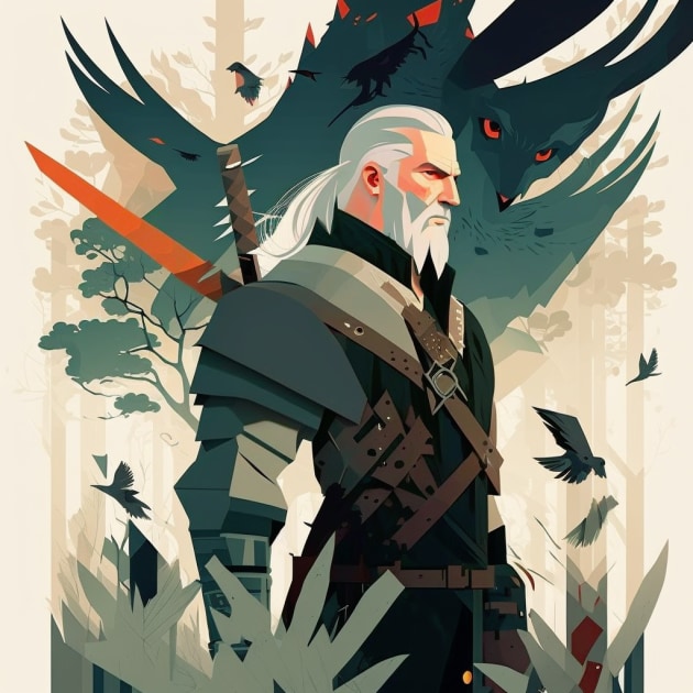 geralt-of-rivia-art-style-of-keith-negley