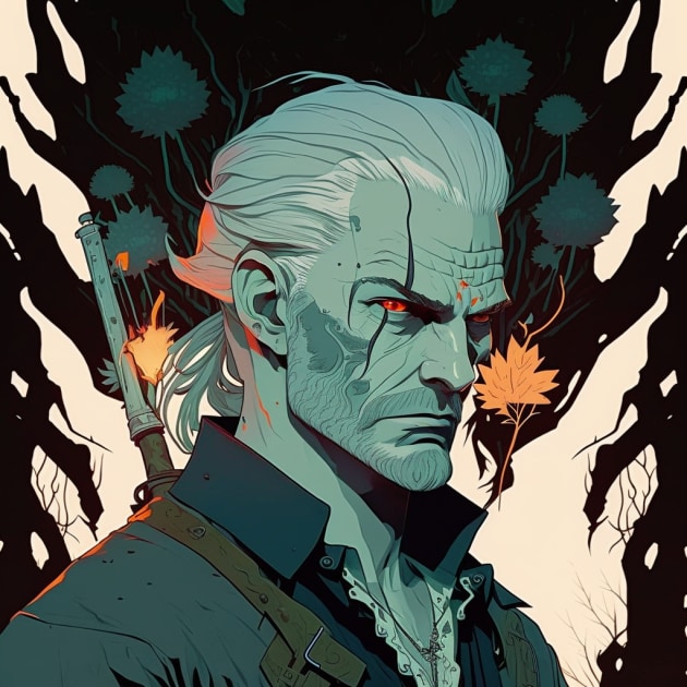 geralt-of-rivia-art-style-of-tomer-hanuka