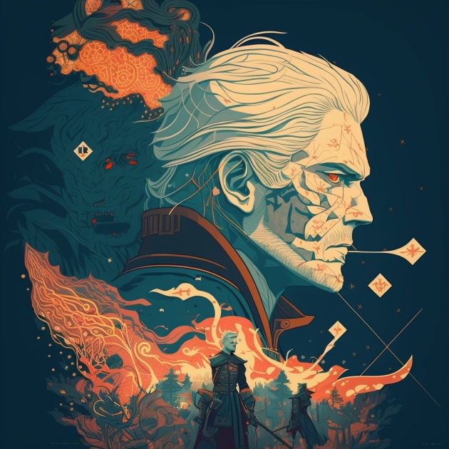 geralt-of-rivia-art-style-of-victo-ngai