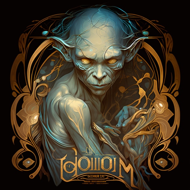 gollum-art-style-of-alphonse-mucha