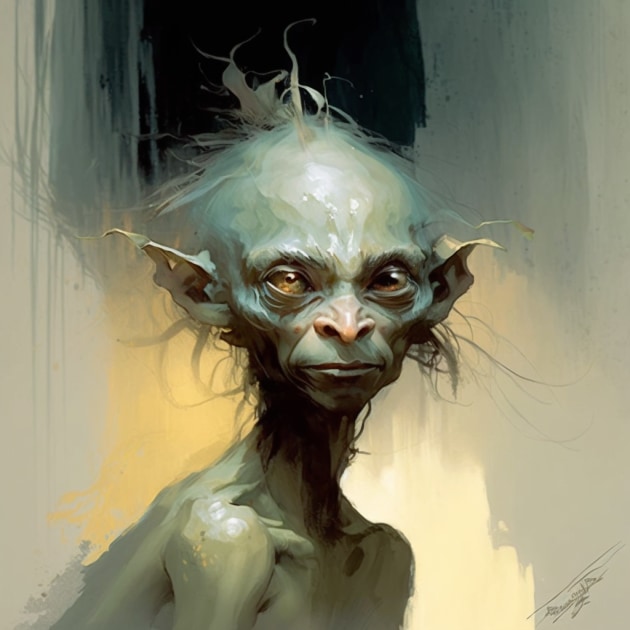 Gollum, Hobbit, an unexpected journey _ Fan art by HosseinDiba