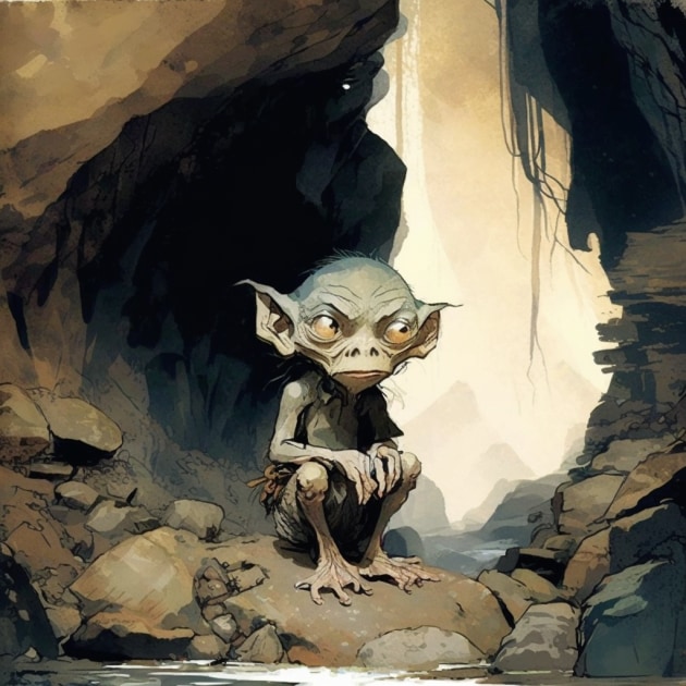 gollum-art-style-of-charles-vess