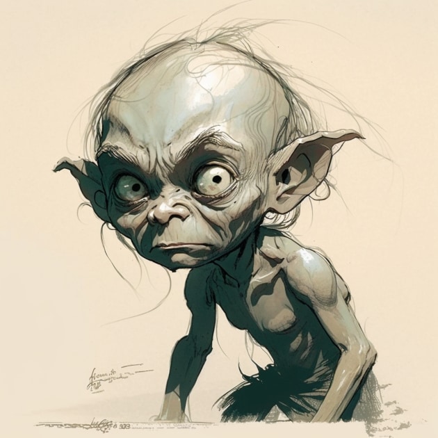 gollum-art-style-of-claire-wendling