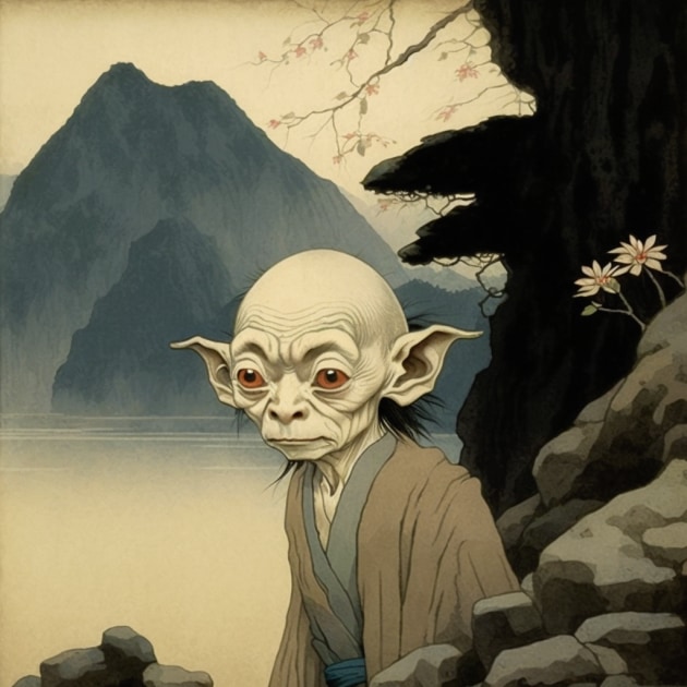 gollum-art-style-of-ohara-koson