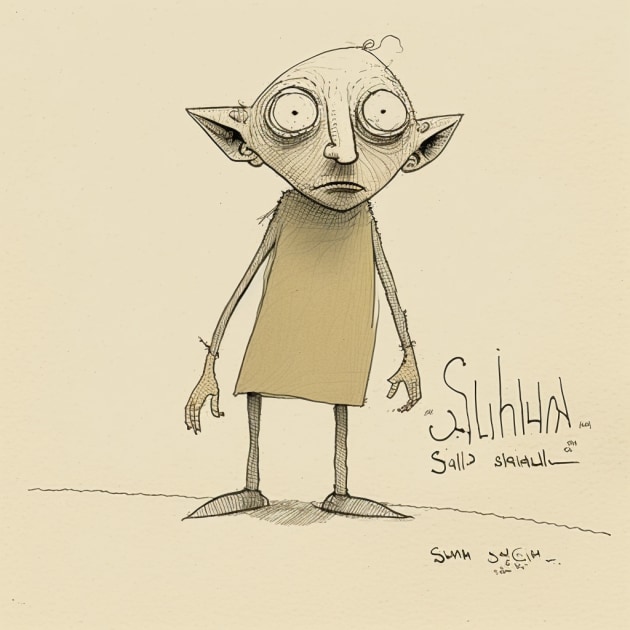 gollum-art-style-of-saul-steinberg