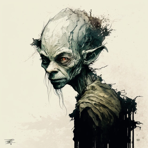 gollum-art-style-of-sergio-toppi