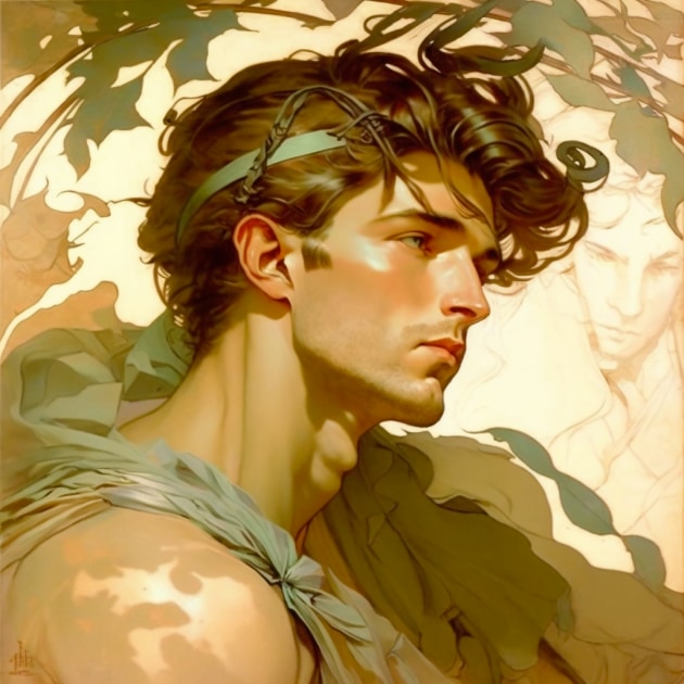 gon-freecss-art-style-of-alphonse-mucha