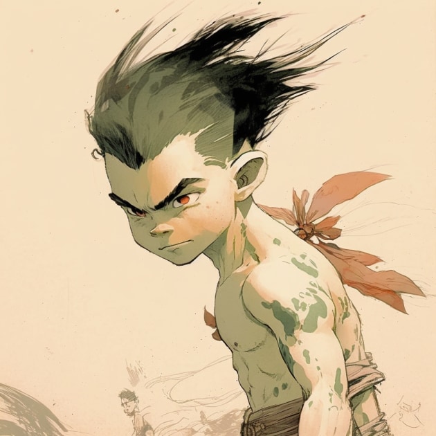 gon-freecss-art-style-of-claire-wendling