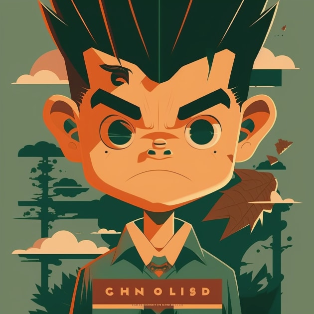 gon-freecss-art-style-of-tom-whalen