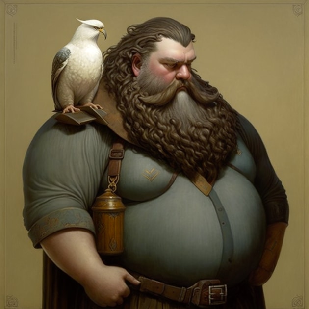 hagrid-art-style-of-michael-parkes