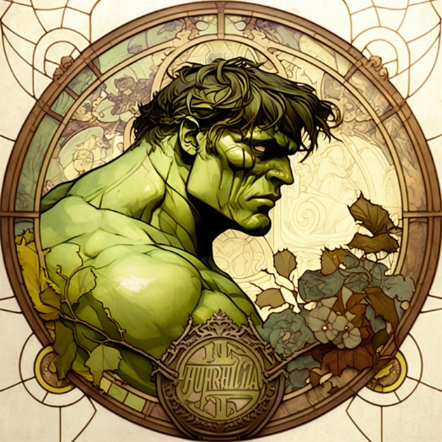 hulk-art-style-of-alphonse-mucha