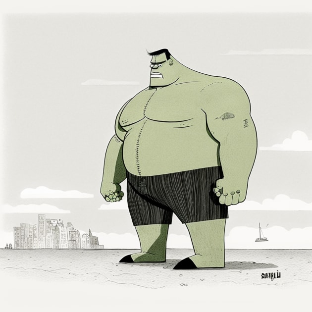 hulk-art-style-of-saul-steinberg