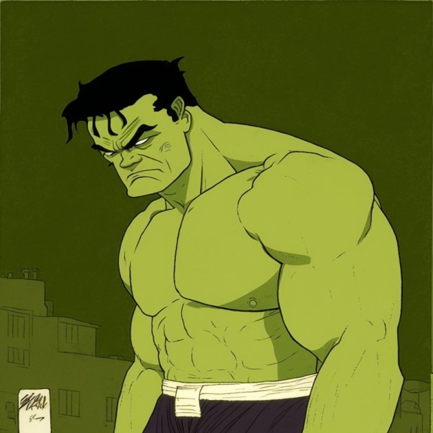 hulk-art-style-of-toshio-saeki