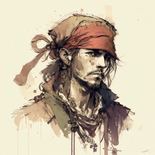 jack-sparrow-art-style-of-akihiko-yoshida