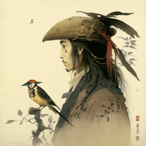 jack-sparrow-art-style-of-ohara-koson