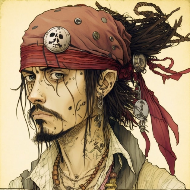 jack-sparrow-art-style-of-shintaro-kago