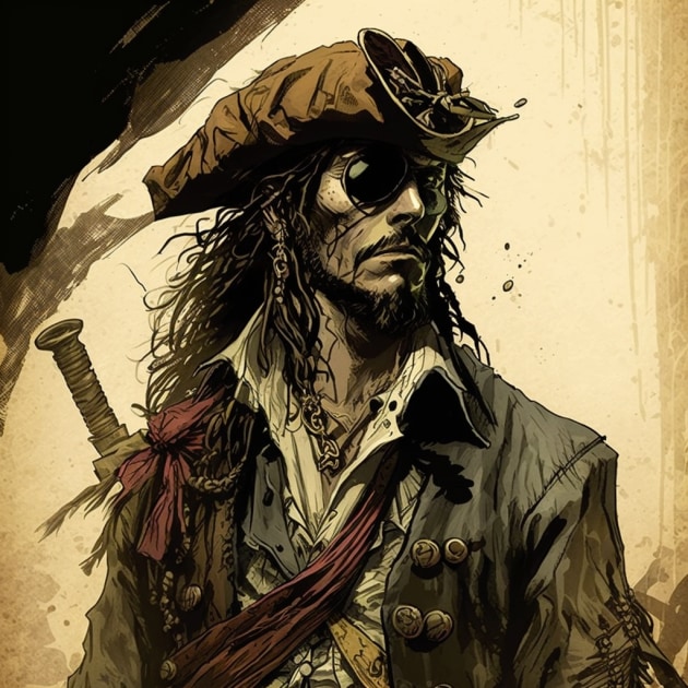 jack-sparrow-art-style-of-steve-ditko