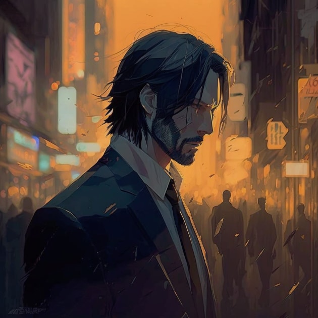 john-wick-art-style-of-makoto-shinkai