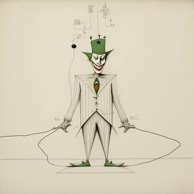 joker-art-style-of-saul-steinberg