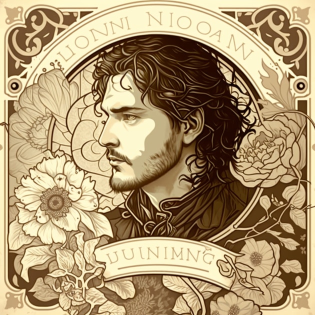 jon-snow-art-style-of-alphonse-mucha