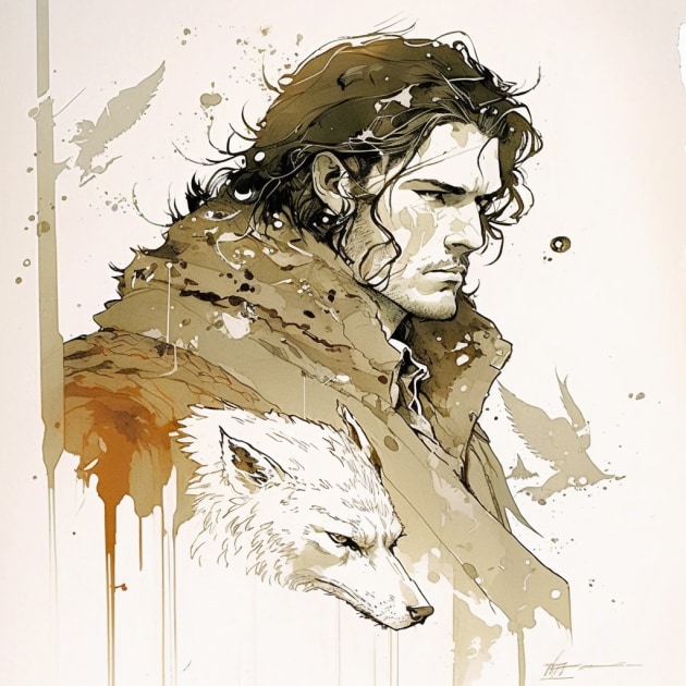 jon-snow-art-style-of-claire-wendling