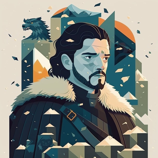 jon-snow-art-style-of-tom-whalen