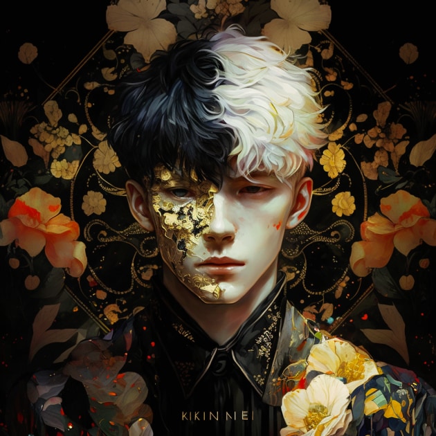 ken-kaneki-art-style-of-gustav-klimt