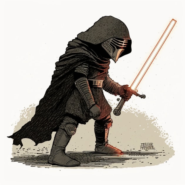 kylo-ren-art-style-of-randolph-caldecott