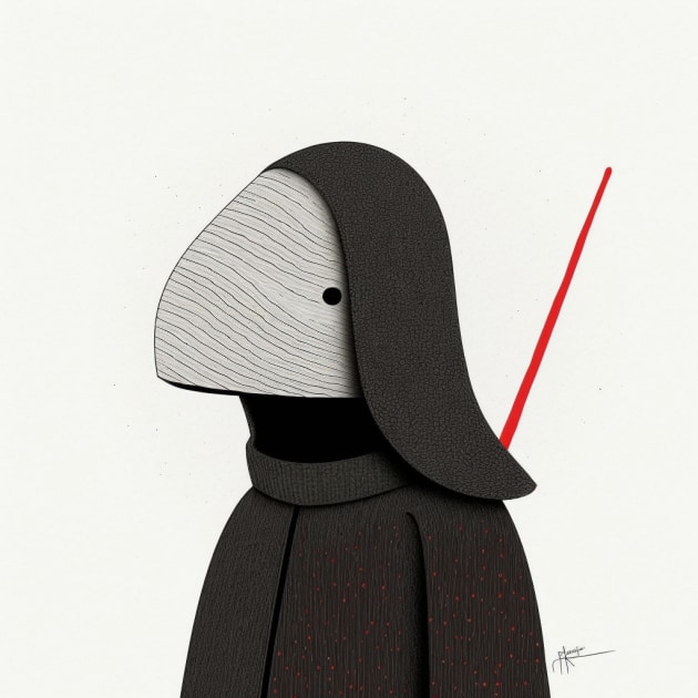 kylo-ren-art-style-of-saul-steinberg