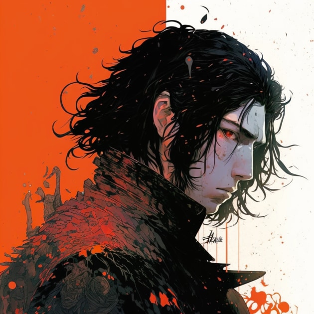 kylo-ren-art-style-of-yoshitaka-amano