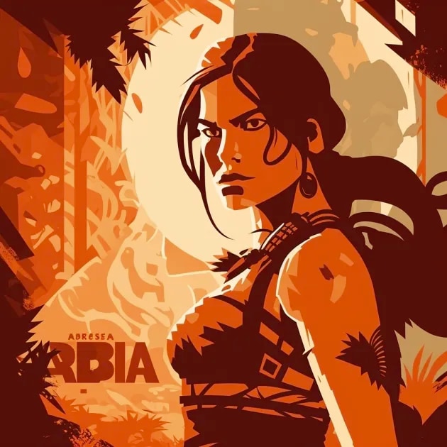 lara-croft-art-style-of-aaron-douglas