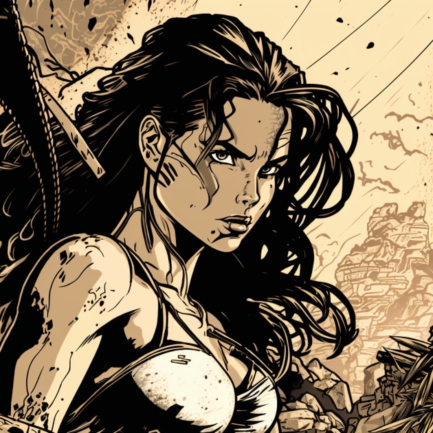 lara-croft-art-style-of-jack-kirby