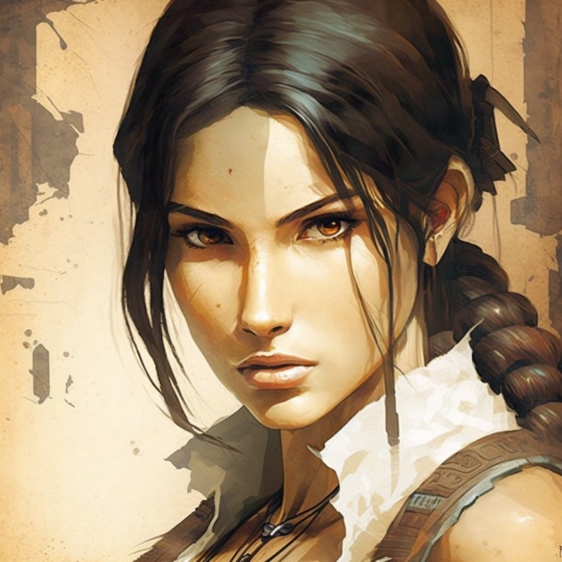 lara-croft-art-style-of-ohara-koson