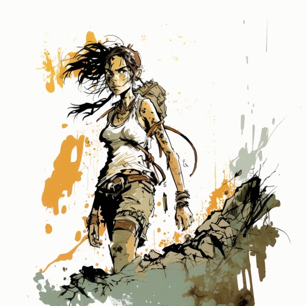 lara-croft-art-style-of-quentin-blake