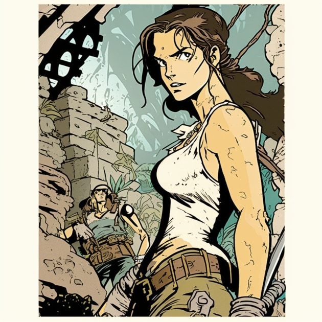 lara-croft-art-style-of-randolph-caldecott