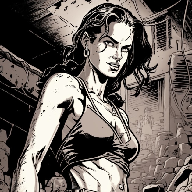 lara-croft-art-style-of-steve-ditko