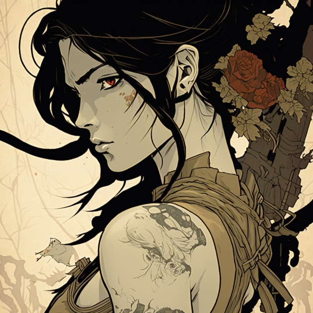 lara-croft-art-style-of-takato-yamamoto