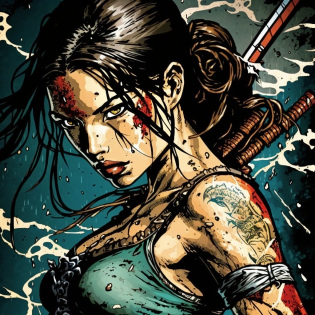 lara-croft-art-style-of-utagawa-kuniyoshi