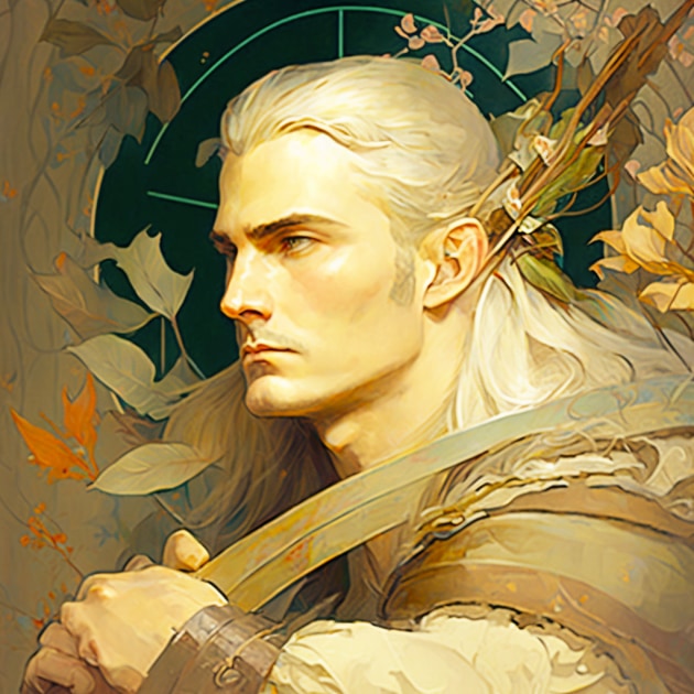 legolas-art-style-of-alphonse-mucha