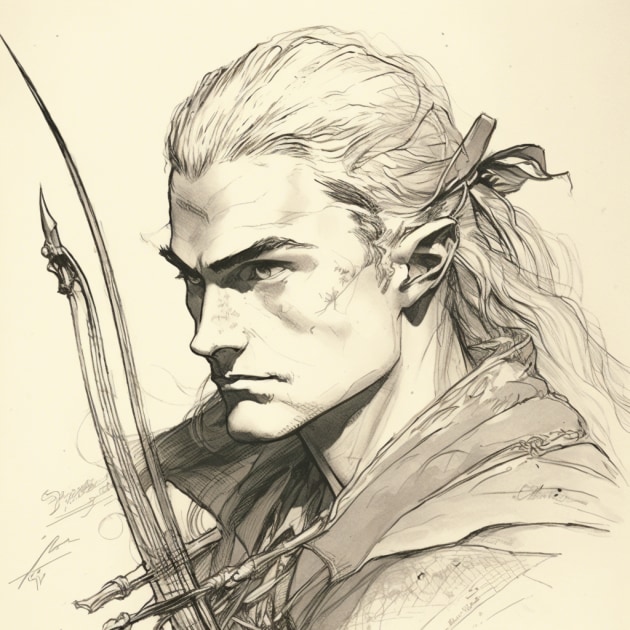 legolas-art-style-of-heinrich-kley