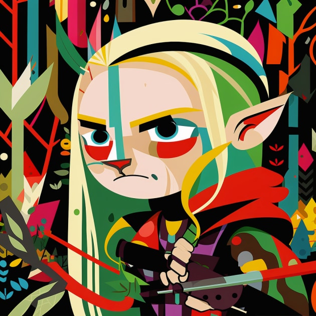 legolas-art-style-of-jon-burgerman