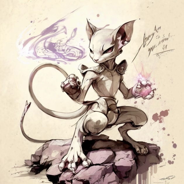 mewtwo-art-style-of-akihiko-yoshida