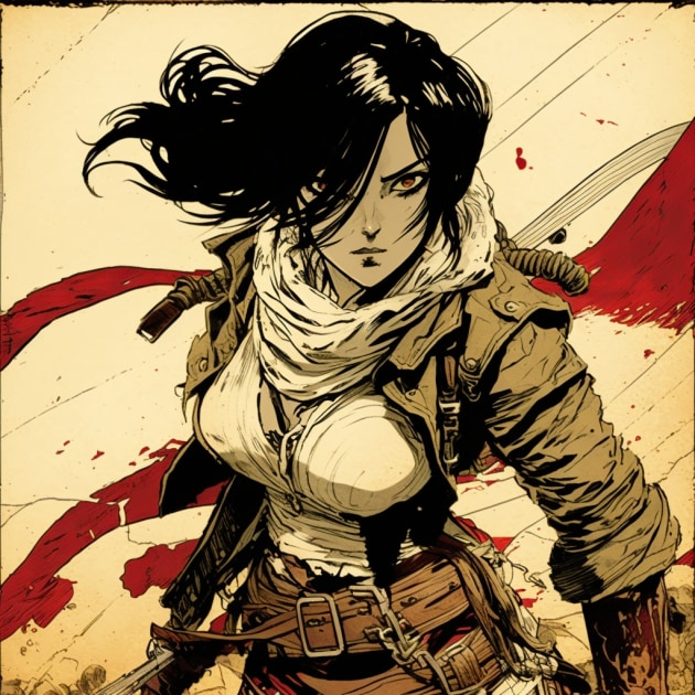 mikasa-ackerman-art-style-of-heinrich-kley